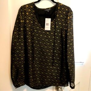 Lafayette 148 Large Gold and Blank Tunic